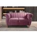 Conjunto Realeza Sofá com Poltronas Chesterfield Decoração Sala Recepção - Veludo Roxo