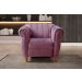 Conjunto Realeza Sofá com Poltronas Chesterfield Decoração Sala Recepção - Veludo Roxo
