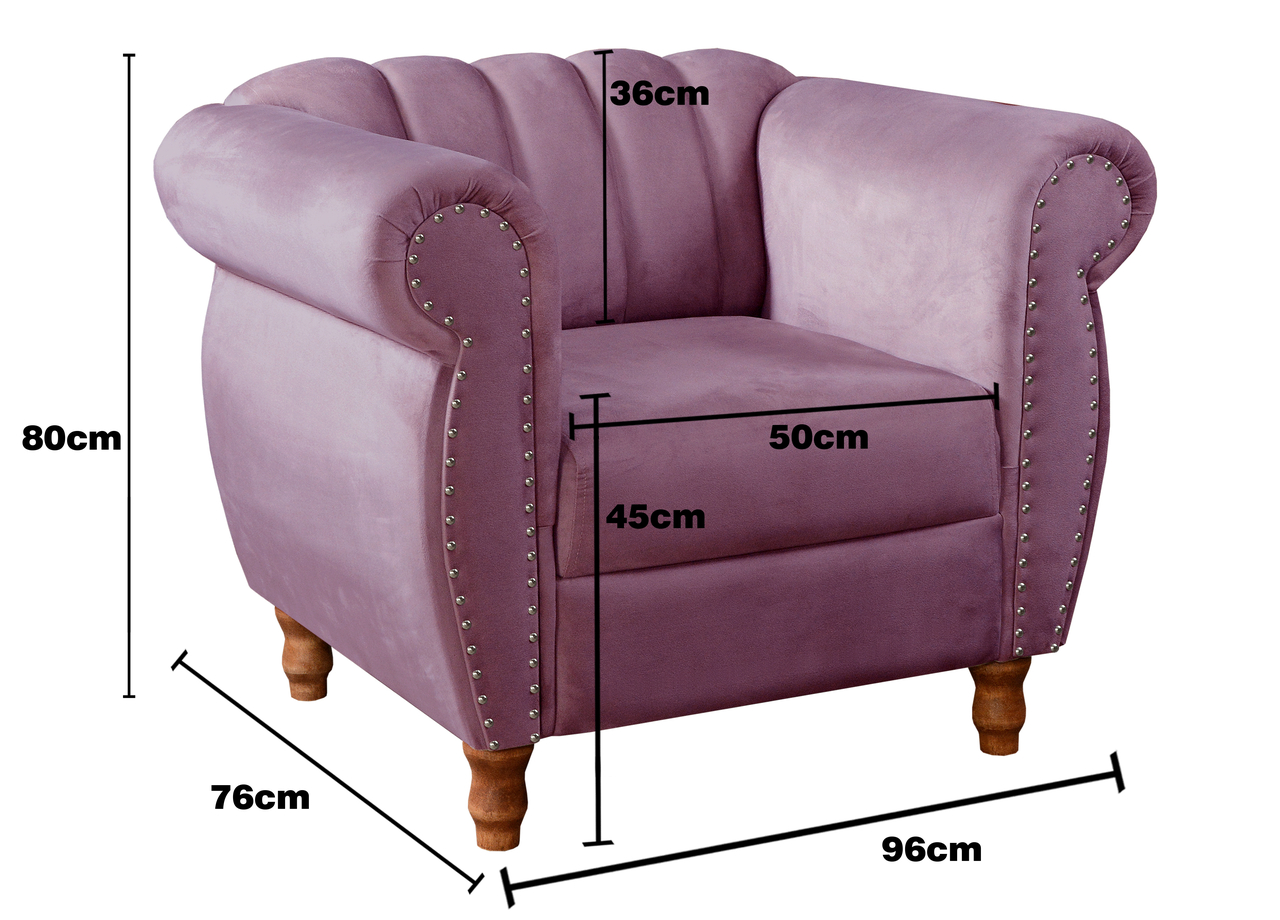 Conjunto Realeza Sofá com Poltronas Chesterfield Decoração Sala Recepção - Veludo Roxo