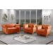 Conjunto Realeza Sofá com Poltronas Chesterfield Decoração Sala Recepção - Veludo Terracota 