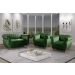 Conjunto Realeza Sofá com Poltronas Chesterfield Decoração Sala Recepção - Veludo Verde 