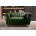 Conjunto Realeza Sofá com Poltronas Chesterfield Decoração Sala Recepção - Veludo Verde 