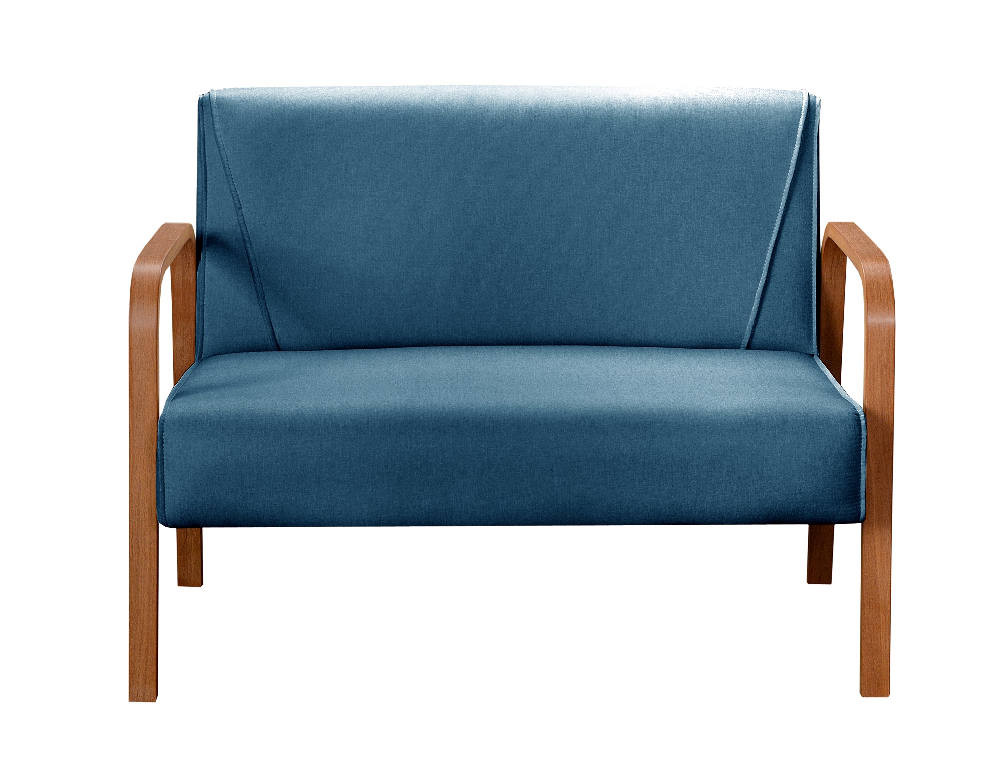 Conjunto Sofá 2 Lugares E 2 Poltronas Decorativas Anita - Linho Azul