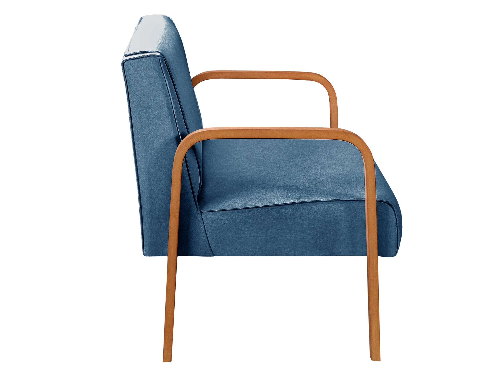 Conjunto Sofá 2 Lugares E 2 Poltronas Decorativas Anita - Linho Azul
