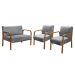 Conjunto Sofá 2 Lugares E 2 Poltronas Decorativas Anita - Linho Cinza