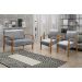 Conjunto Sofá 2 Lugares E 2 Poltronas Decorativas Anita - Linho Cinza