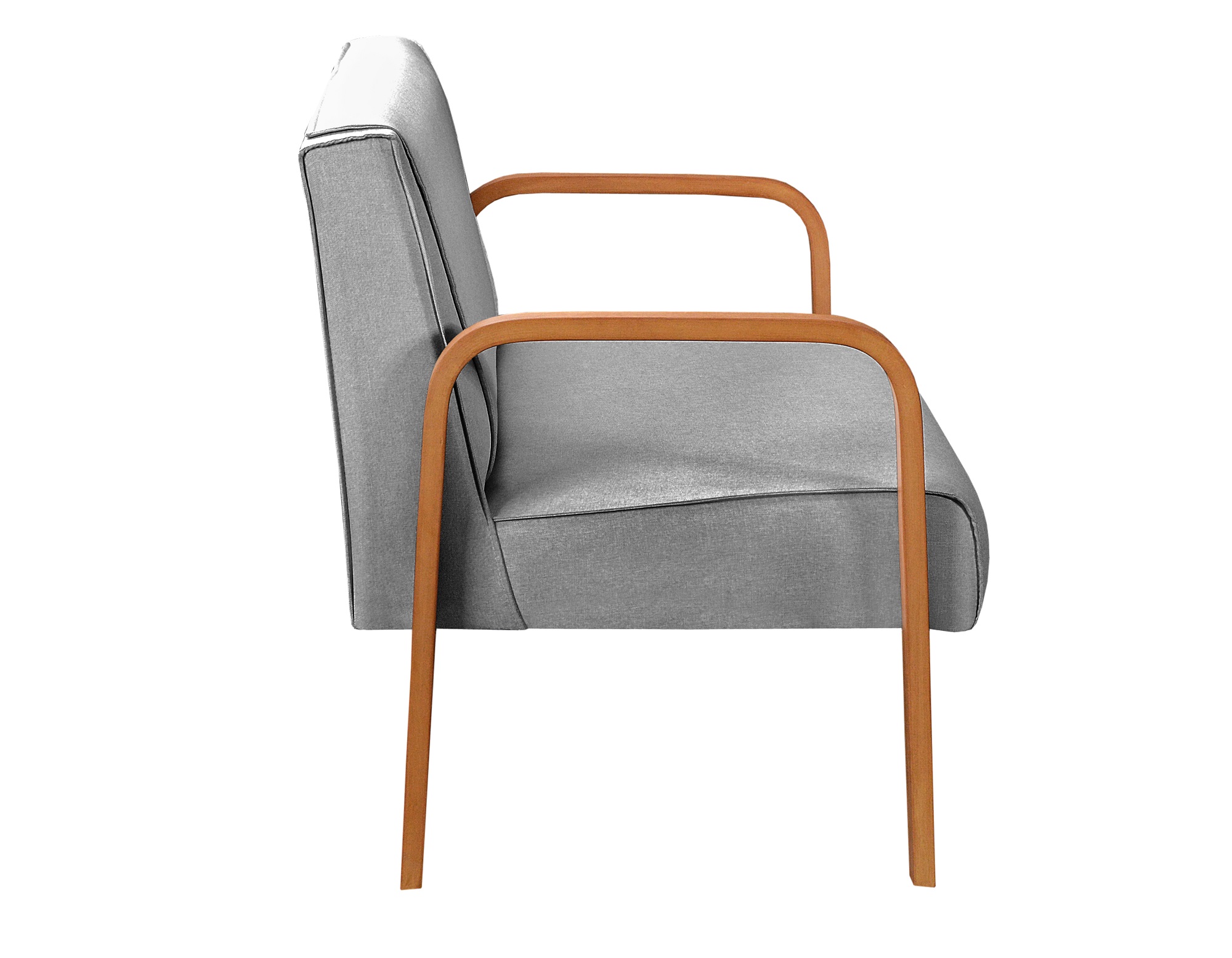 Conjunto Sofá 2 Lugares E 2 Poltronas Decorativas Anita - Linho Cinza
