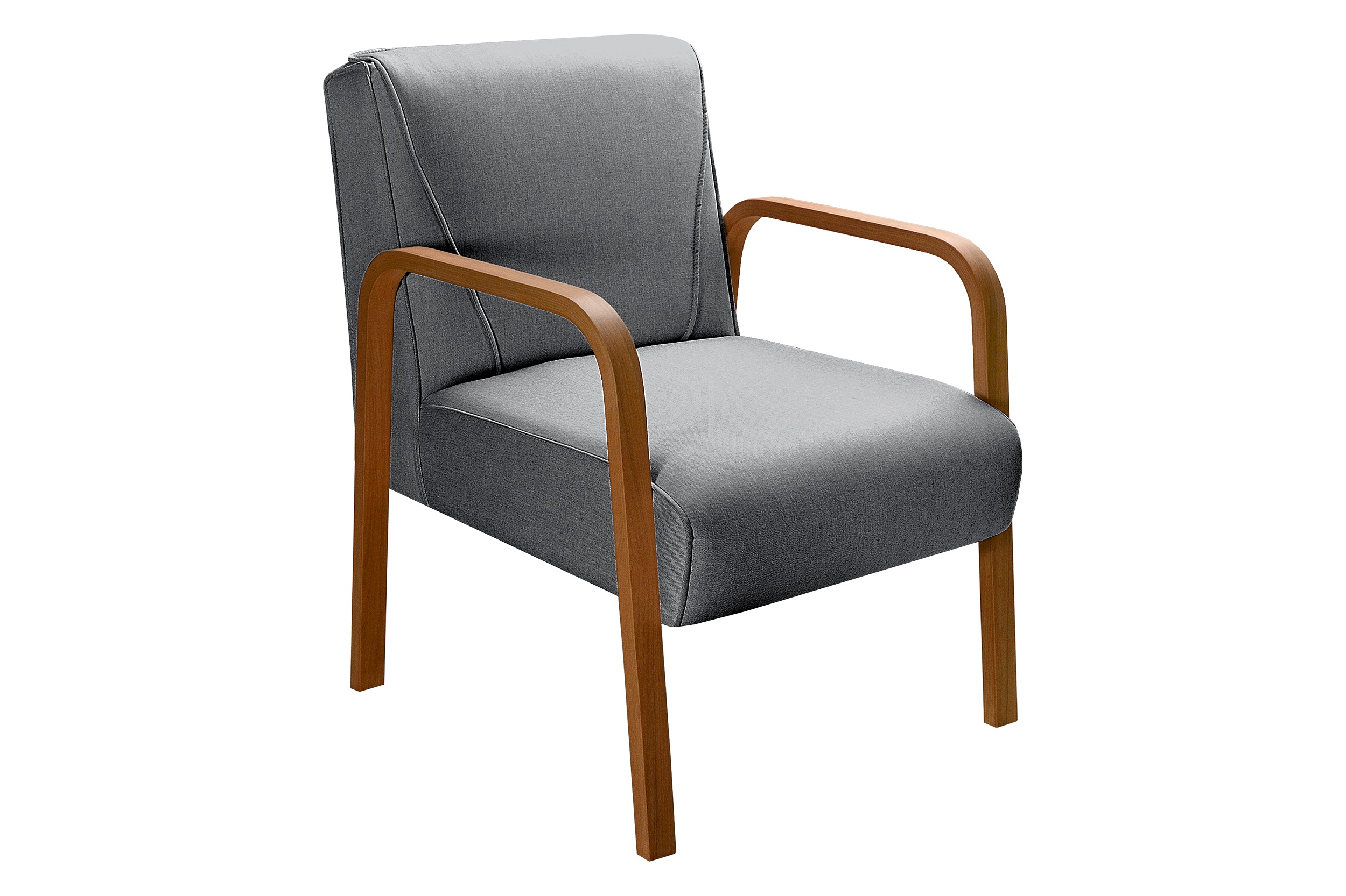 Conjunto Sofá 2 Lugares E 2 Poltronas Decorativas Anita - Linho Cinza