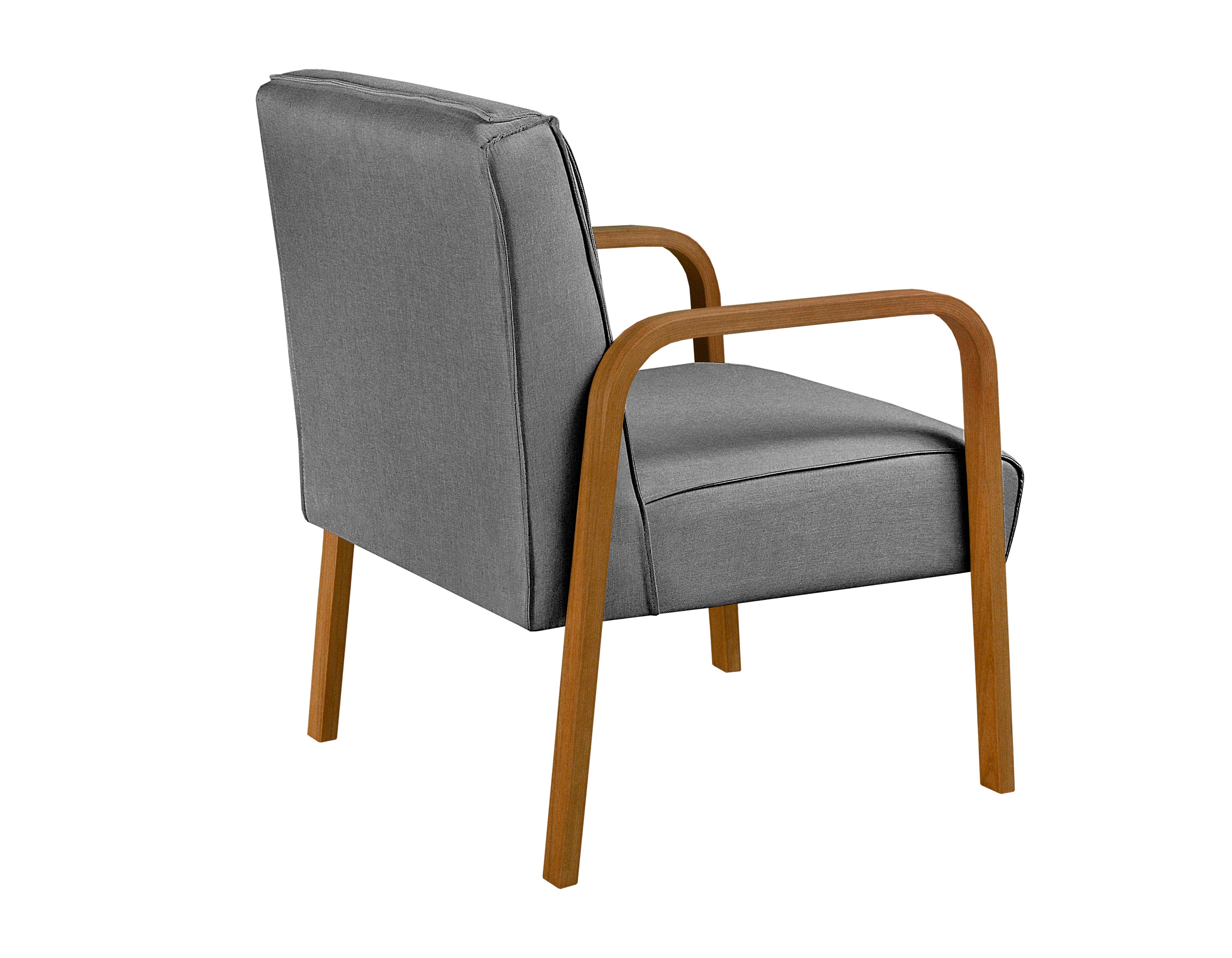 Conjunto Sofá 2 Lugares E 2 Poltronas Decorativas Anita - Linho Cinza