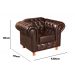 Conjunto Sofá 3 Lugares Chesterfield Capitonê E 2 Poltronas Luís Xv - Couríssimo Café