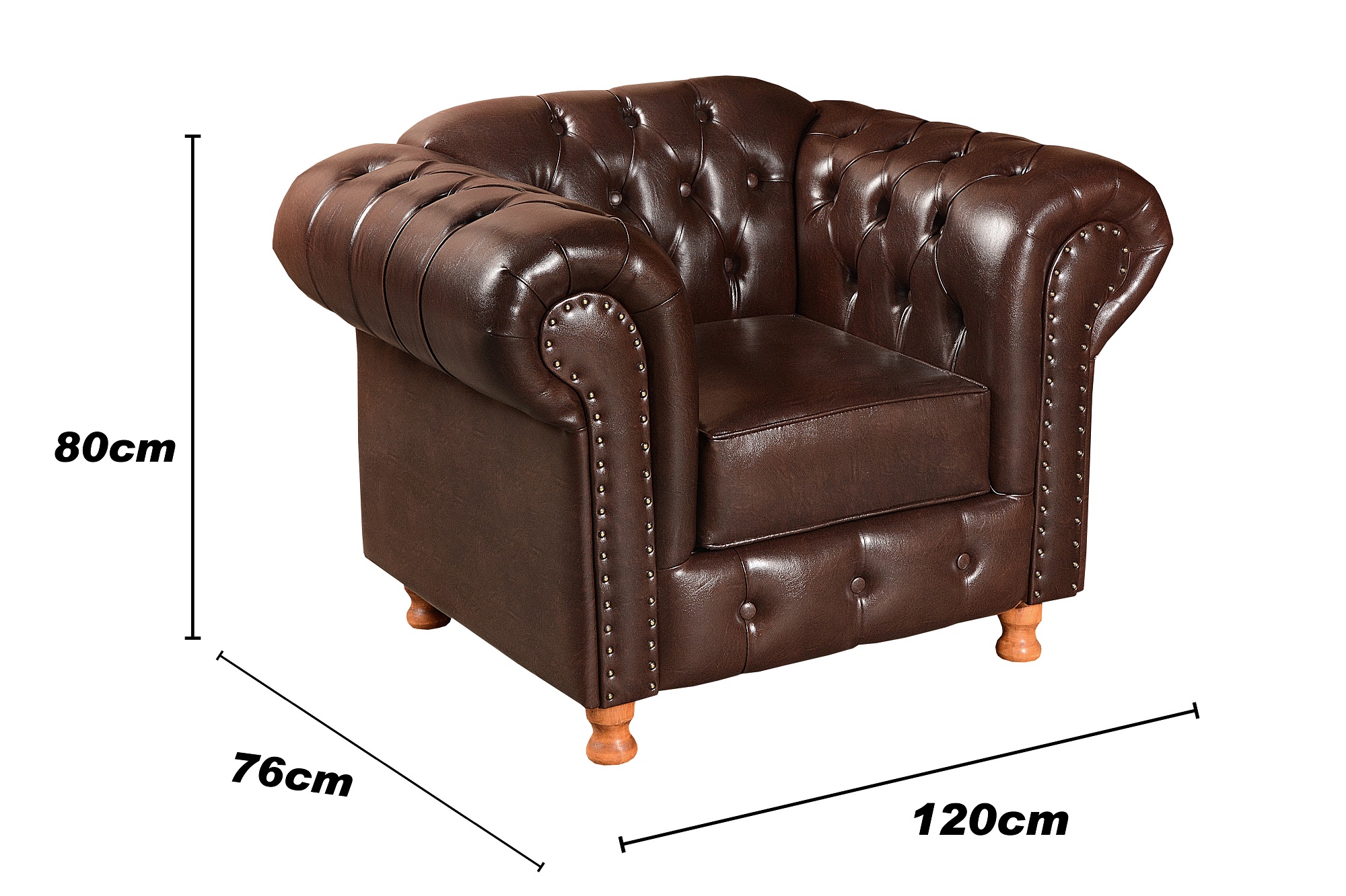 Conjunto Sofá 3 Lugares Chesterfield Capitonê E 2 Poltronas Luís Xv - Couríssimo Café
