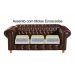 Conjunto Sofá 3 Lugares Chesterfield Capitonê E 2 Poltronas Luís Xv - Couríssimo Café