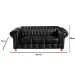 Conjunto Sofá 3 Lugares Chesterfield Capitonê E 2 Poltronas Luís Xv - Couríssimo Preto
