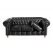 Conjunto Sofá 3 Lugares Chesterfield Capitonê E 2 Poltronas Luís Xv - Couríssimo Preto