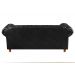 Conjunto Sofá 3 Lugares Chesterfield Capitonê E 2 Poltronas Luís Xv - Couríssimo Preto