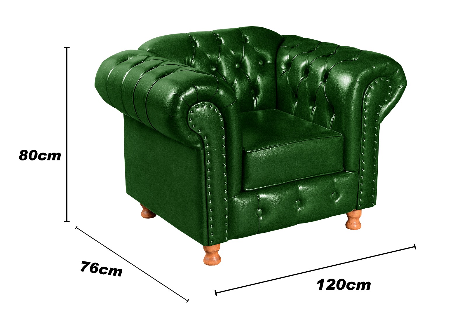 Conjunto Sofá 3 Lugares Chesterfield Capitonê E 2 Poltronas Luís Xv - Couríssimo Verde