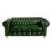 Conjunto Sofá 3 Lugares Chesterfield Capitonê E 2 Poltronas Luís Xv - Couríssimo Verde
