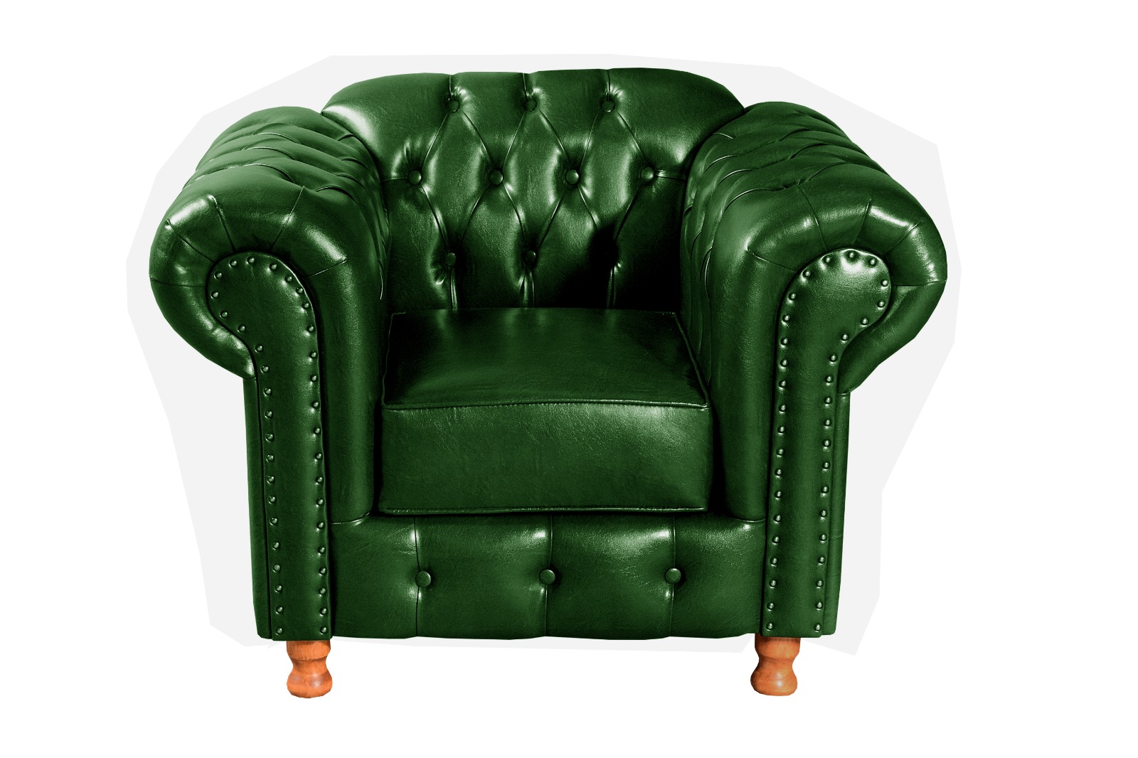 Conjunto Sofá 3 Lugares Chesterfield Capitonê E 2 Poltronas Luís Xv - Couríssimo Verde