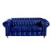 Conjunto Sofá 3 Lugares Chesterfield Capitonê E Poltrona Luís Xv - Couríssimo Azul