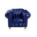Conjunto Sofá 3 Lugares Chesterfield Capitonê E Poltrona Luís Xv - Couríssimo Azul