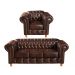 Conjunto Sofá 3 Lugares Chesterfield Capitonê E Poltrona Luís Xv - Couríssimo Café
