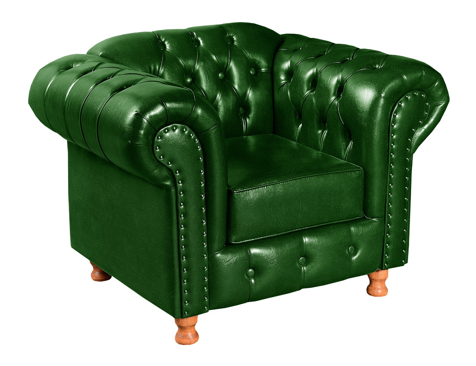 Conjunto Sofá 3 Lugares Chesterfield Capitonê E Poltrona Luís Xv - Couríssimo Verde
