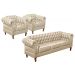 Conjunto Sofá Chesterfield 3 Lugares E 2 Poltronas Dom Pedro - Couríssimo Bege