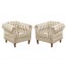 Conjunto Sofá Chesterfield 3 Lugares E 2 Poltronas Dom Pedro - Couríssimo Bege