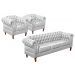 Conjunto Sofá Chesterfield 3 Lugares E 2 Poltronas Dom Pedro - Couríssimo Branco