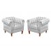 Conjunto Sofá Chesterfield 3 Lugares E 2 Poltronas Dom Pedro - Couríssimo Branco
