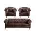 Conjunto Sofá Chesterfield 3 Lugares E 2 Poltronas Dom Pedro - Couríssimo Café