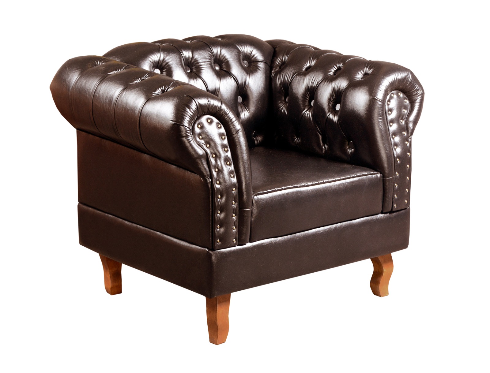 Conjunto Sofá Chesterfield 3 Lugares E 2 Poltronas Dom Pedro - Couríssimo Café
