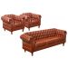 Conjunto Sofá Chesterfield 3 Lugares E 2 Poltronas Dom Pedro - Couríssimo Caramelo