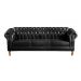 Conjunto Sofá Chesterfield 3 Lugares E 2 Poltronas Dom Pedro - Couríssimo Preto