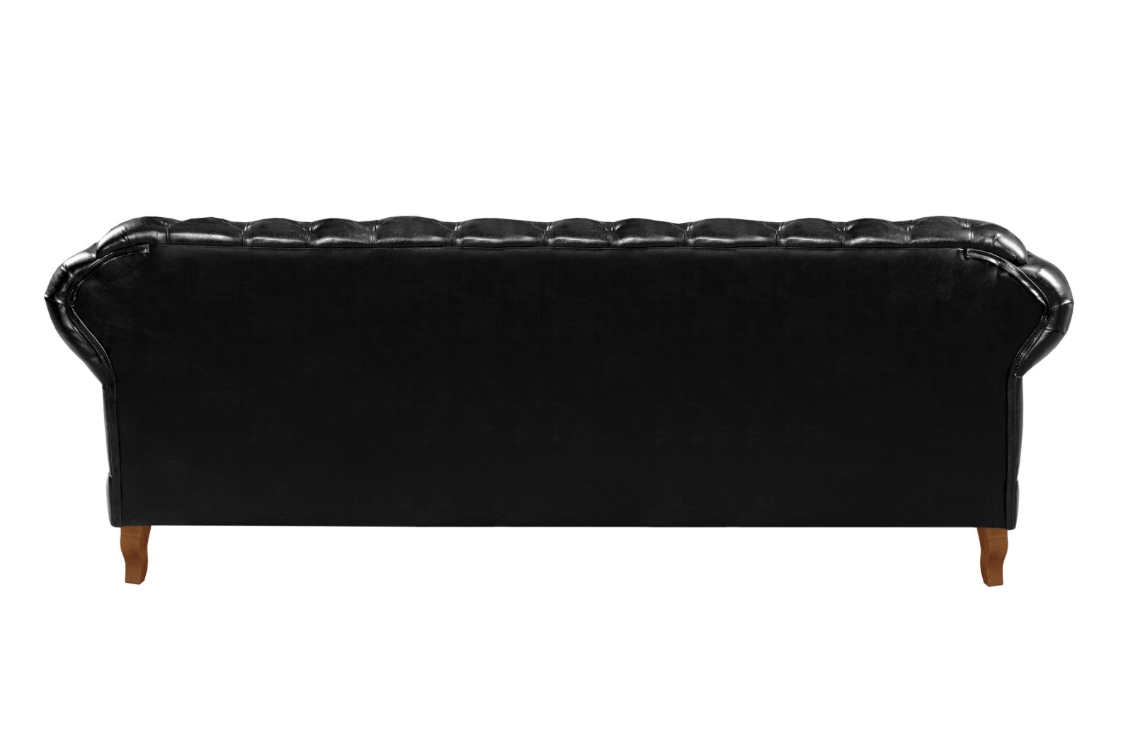 Conjunto Sofá Chesterfield 3 Lugares E 2 Poltronas Dom Pedro - Couríssimo Preto
