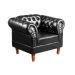 Conjunto Sofá Chesterfield 3 Lugares E 2 Poltronas Dom Pedro - Couríssimo Preto