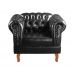 Conjunto Sofá Chesterfield 3 Lugares E 2 Poltronas Dom Pedro - Couríssimo Preto