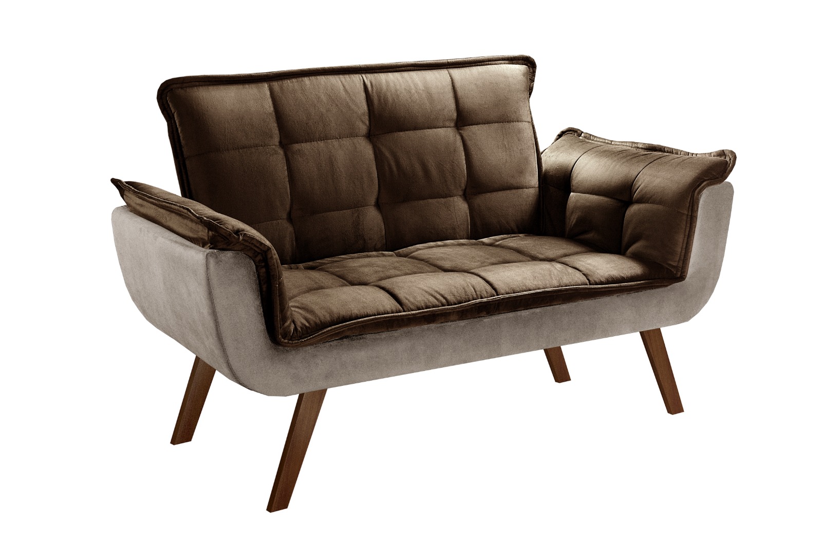 Conjunto de Poltronas Decorativas Bella Opala 3 Peças - Capuccino C/ Marrom