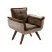 Conjunto de Poltronas Decorativas Bella Opala 3 Peças - Capuccino C/ Marrom