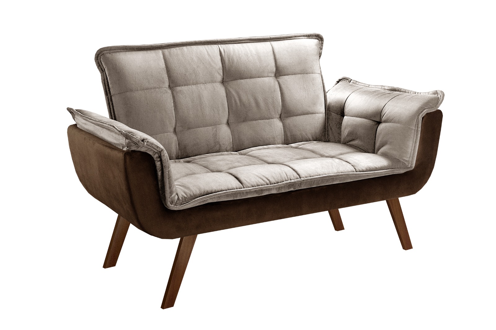 Conjunto de Poltronas Decorativas Bella Opala 3 Peças - Marrom C/ Capuccino