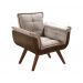 Conjunto de Poltronas Decorativas Bella Opala 3 Peças - Marrom C/ Capuccino