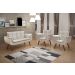 Conjunto de Poltronas Decorativas Bella Opala 3 Peças - Suede Bege