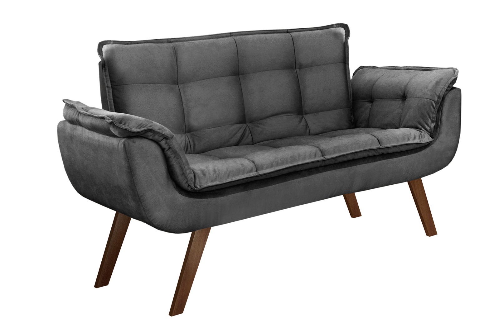 Conjunto de Poltronas Decorativas Bella Opala 3 Peças - Suede Cinza
