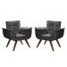 Conjunto de Poltronas Decorativas Bella Opala 3 Peças - Suede Cinza