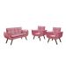 Conjunto de Poltronas Decorativas Bella Opala 3 Peças - Suede Rosa