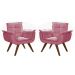 Conjunto de Poltronas Decorativas Bella Opala 3 Peças - Suede Rosa