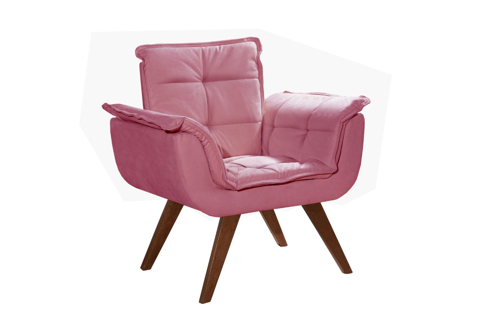 Conjunto de Poltronas Decorativas Bella Opala 3 Peças - Suede Rosa