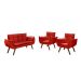 Conjunto de Poltronas Decorativas Bella Opala 3 Peças - Suede Vermelho