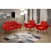 Conjunto de Poltronas Decorativas Bella Opala 3 Peças - Suede Vermelho