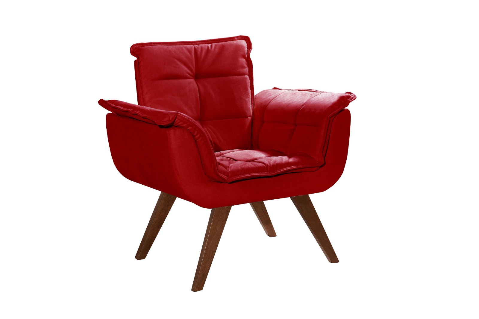 Conjunto de Poltronas Decorativas Bella Opala 3 Peças - Suede Vermelho